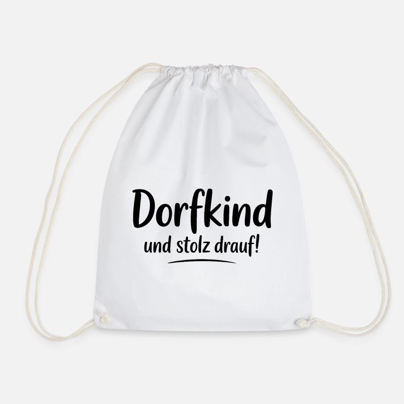 Dorfkind und stolz drauf! – Echtes Landleben Style - Turnbeutel - Weiß