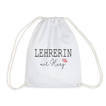 Lehrerin mit Herz - Turnbeutel - Weiß - Vorne