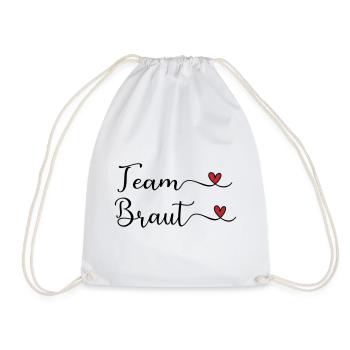 Team Braut mit Herz - Turnbeutel - Weiß - Vorne