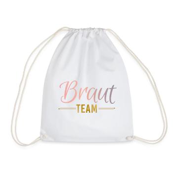 Braut Team Ringe Federn JGA Junggesellenabschied - Turnbeutel - Weiß - Vorne