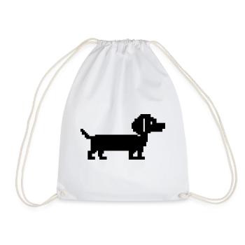 Teckel Teckel Pixel Art rétro - Sac de sport léger - blanc - Devant
