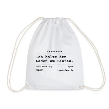 Ich halte den Laden am Laufen - Kassenbon - Turnbeutel - Weiß - Vorne