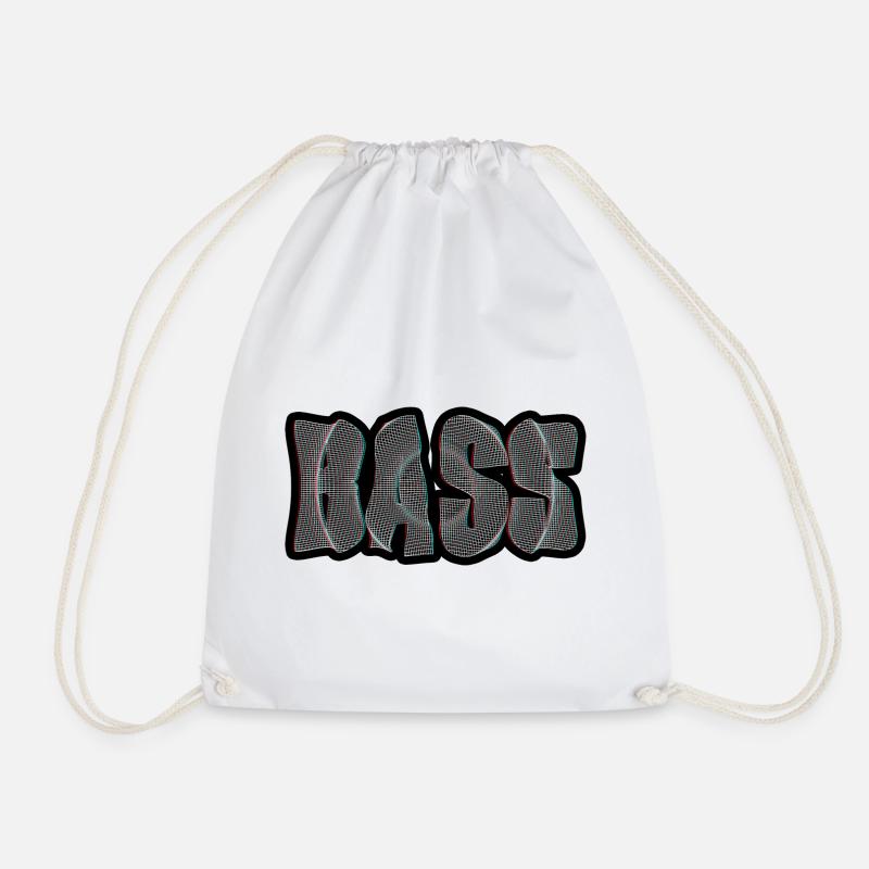 Bass Text 3D - Turnbeutel - Weiß