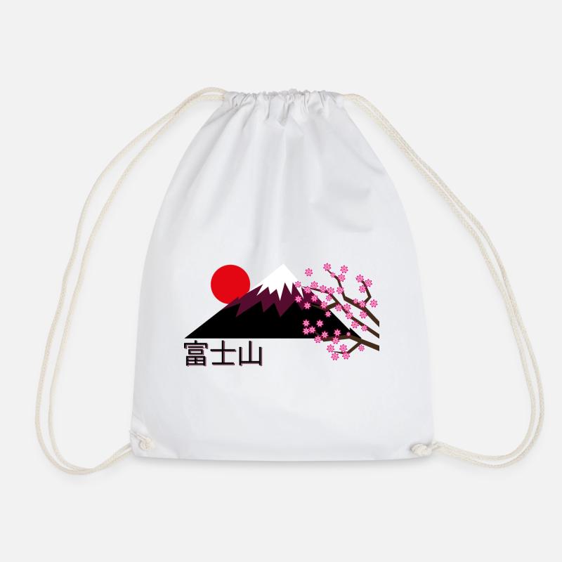 Mount Fuji, Japan - Drawstring Bag - white