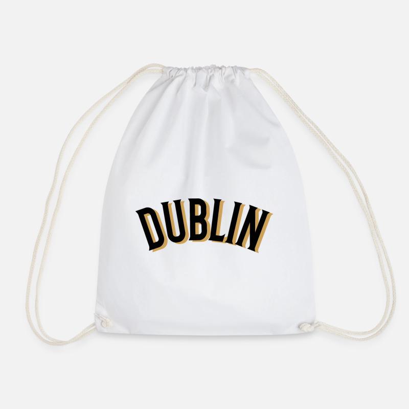 Dublin - Ireland - Drawstring Bag - white