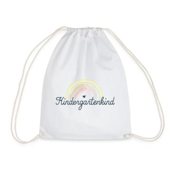 Kindergartenkind (Regenbogen & Herz) - Turnbeutel - Weiß - Vorne
