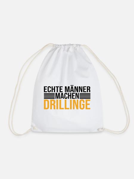 Echte Männer Machen Drillinge - Turnbeutel - Weiß