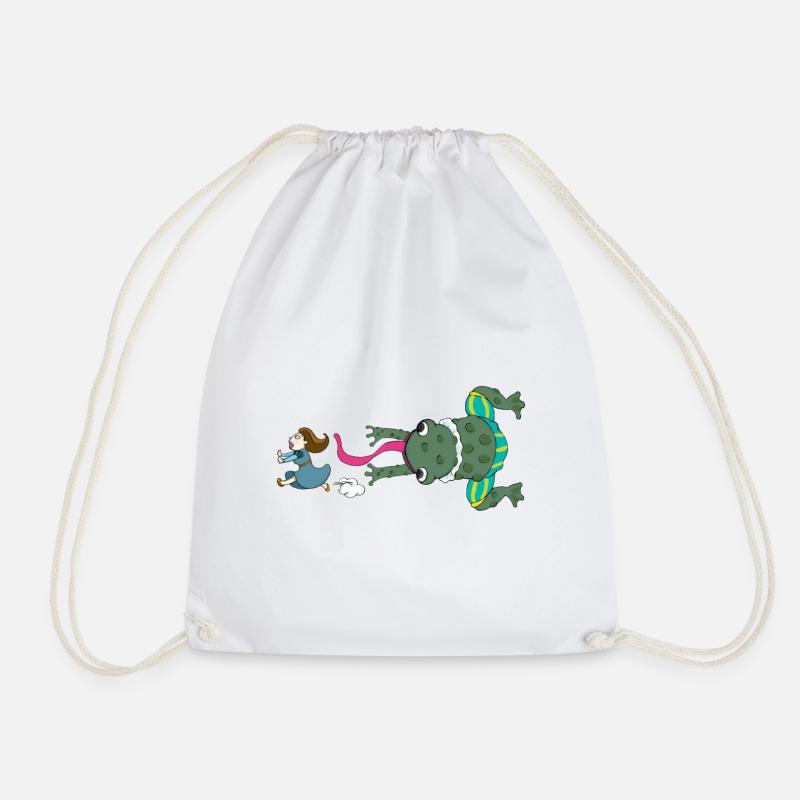 Toad Prince-Princess - Drawstring Bag - white