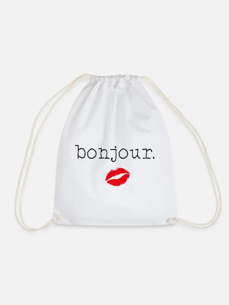 06 bonjour - Little French Speaking - Turnbeutel - Weiß
