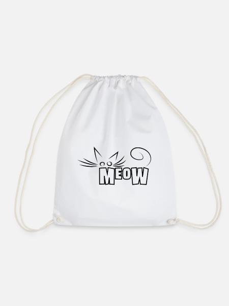 Miau! - Eleganter Katzenumriss - Turnbeutel - Weiß