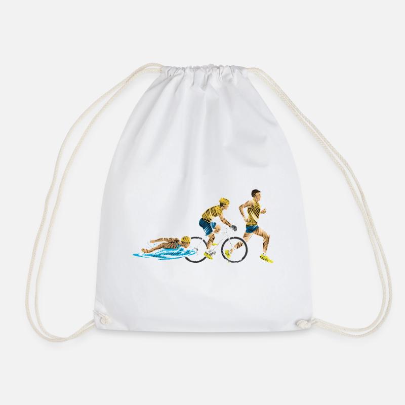 Triathlon Relay: Swim-Cycle-Run - Drawstring Bag - white