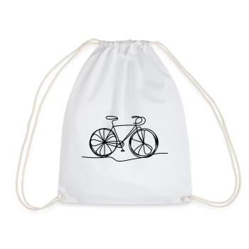Bicycle Cycling Cyclist - Drawstring Bag - white - Front