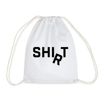 Shirt R falls around Slogan Motif - Drawstring Bag - white - Front