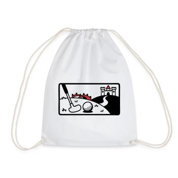 Minigolf Retro Cartoon Golfball JGA Team - Turnbeutel - Weiß - Vorne