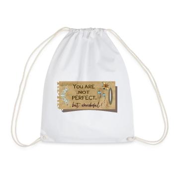 Not perfect, but wonderful - Drawstring Bag - white - Front