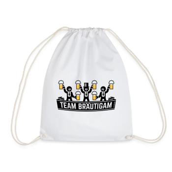 Team Bräutigam (JGA Polterabend Bierkrüge / POS2C) - Turnbeutel - Weiß - Vorne
