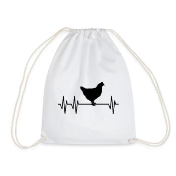 Huhn Herzschlag - Turnbeutel - Weiß - Vorne