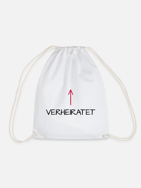 Verheiratet Pfeil Hochzeit Partnerlook - Turnbeutel - Weiß