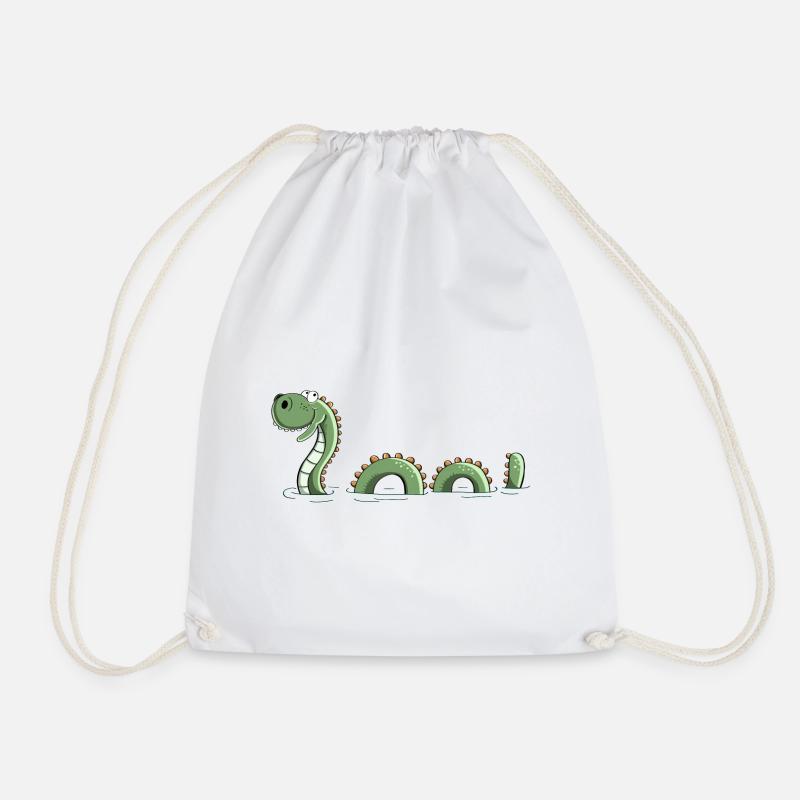 Funny Sea Monster - Monster - Nessie - Comic - Drawstring Bag - white
