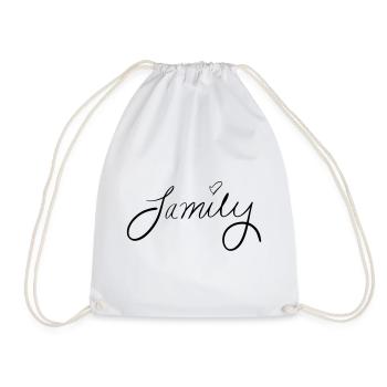 Family - Drawstring Bag - white - Front