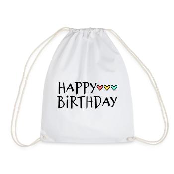 JAHRESTAG. ALLES GUTE ZUM GEBURTSTAG!. ALLES GUTE ZUM GEBURTSTAG!. - Turnbeutel - Weiß - Vorne