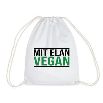 Mit Elan Vegan - Veganer Spruch - Turnbeutel - Weiß - Vorne