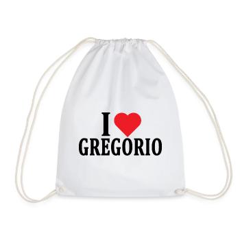 T-Shirt Name Ich liebe Gregorio Geschenkidee T-Shirt - Turnbeutel - Weiß - Vorne