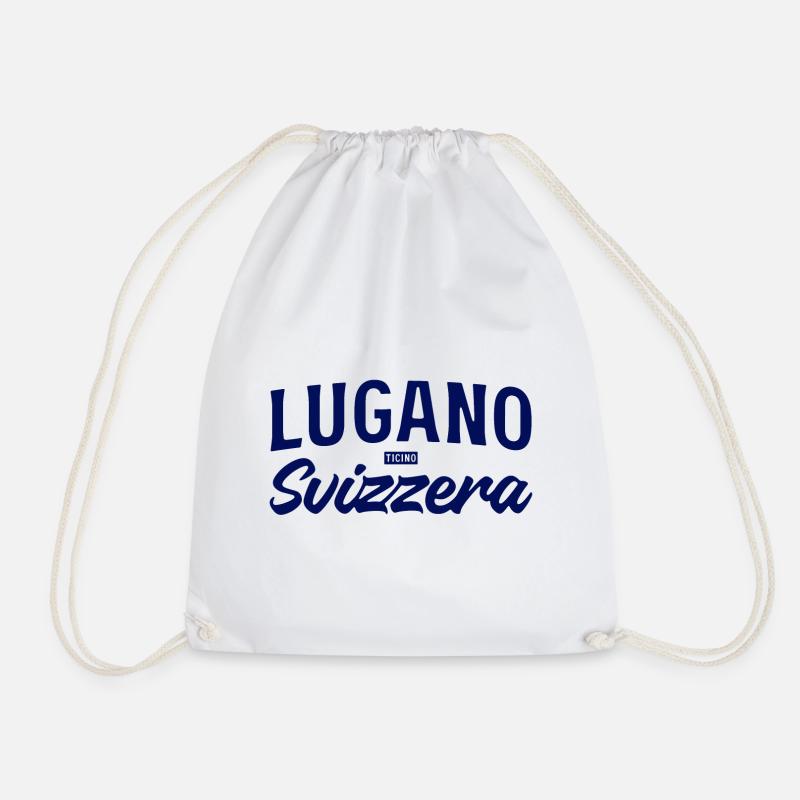 Lugano Svizzera Script Design - Turnbeutel - Weiß
