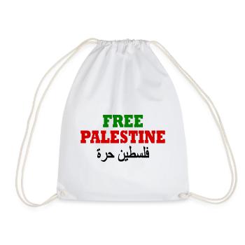 Free palestine - Drawstring Bag - white - Front