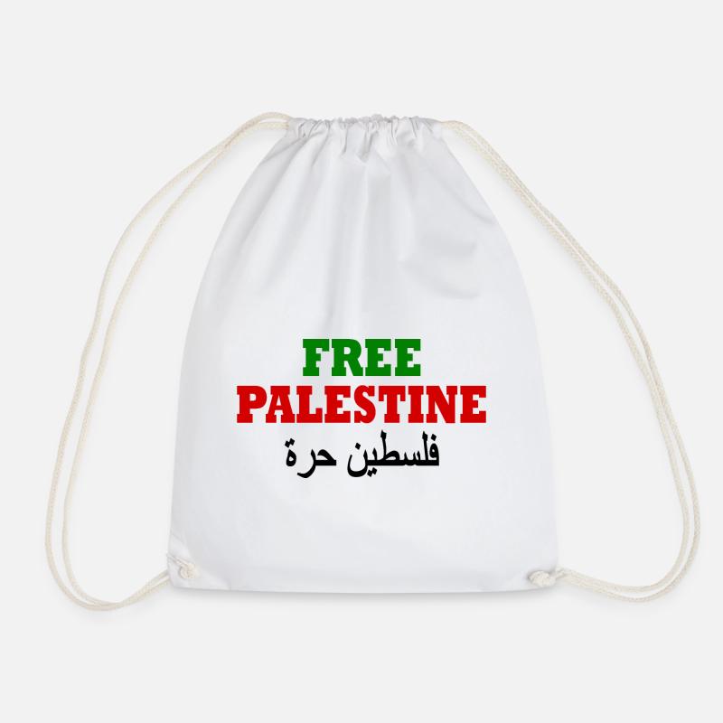 Free palestine - Drawstring Bag - white