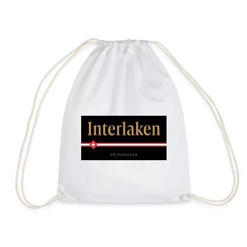 Interlaken Schweizer Goldschrift Design - Turnbeutel - Weiß - Vorne