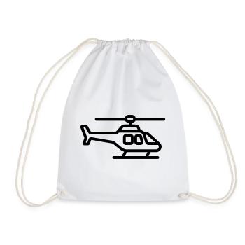 helicopter - Drawstring Bag - white - Front