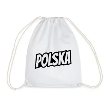 Polska - Polen Schriftzug - Turnbeutel - Weiß - Vorne