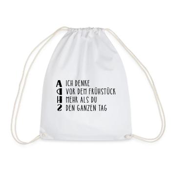Provocative ADHD saying - Drawstring Bag - white - Front