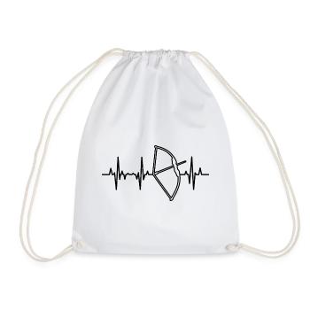 Bow and arrow heartbeat - Drawstring Bag - white - Front