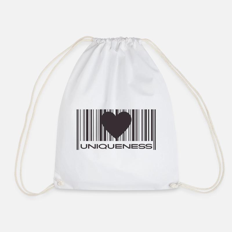 Uniqueness - Drawstring Bag - white