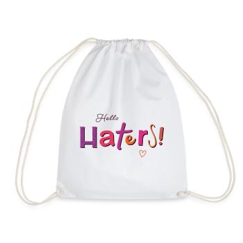 Hello Haters! Cooler Spruch - Turnbeutel - Weiß - Vorne