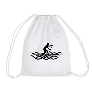 SUP Board Stand Up Paddling Wave Surfing - Drawstring Bag - white - Front