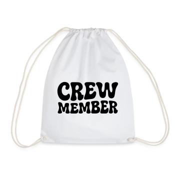 crew member - Drawstring Bag - white - Front