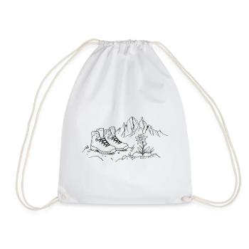 Hiking Boots Mountains Edelweiss - Drawstring Bag - white - Front