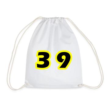 39 Number Symbol - Drawstring Bag - white - Front