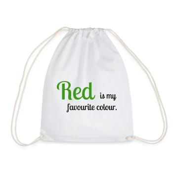 Red - Drawstring Bag - white - Front