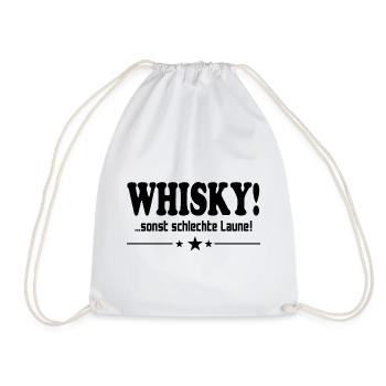Whisky trinken Schlechte Laune Alkohol Saufen - Turnbeutel - Weiß - Vorne