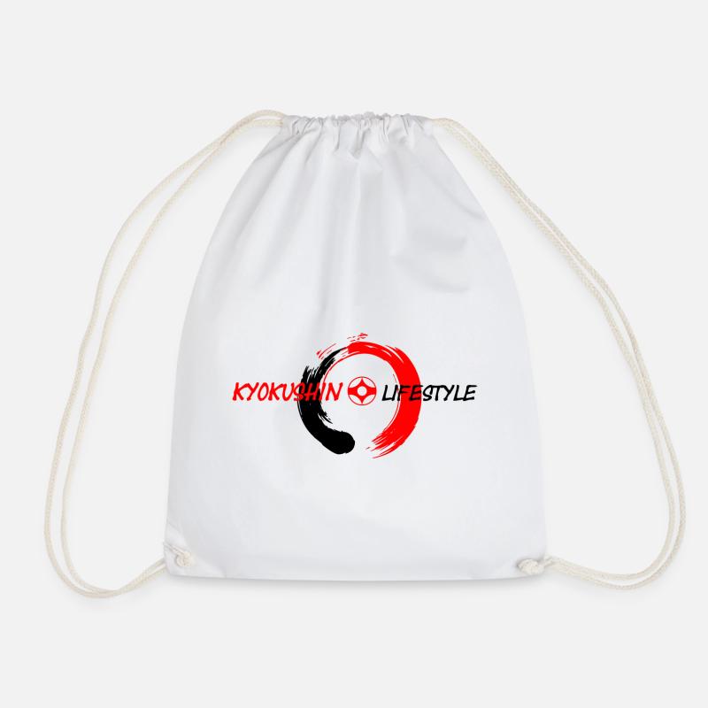 enso zen circle rot schwarz Kyokushin Lebensstil - Turnbeutel - Weiß