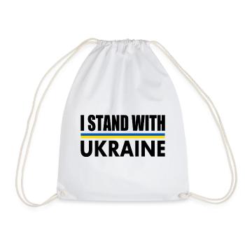 I stand with ukraine - Drawstring Bag - white - Front