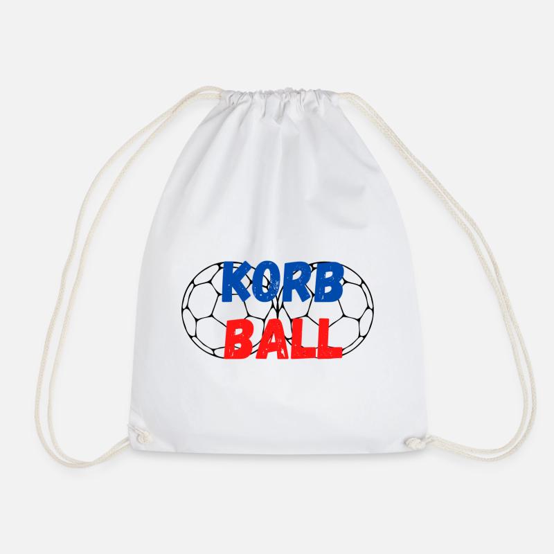 Korbball Schriftzug mit zwei Korbbällen - Turnbeutel - Weiß