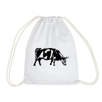 Kuh / Rind / Vieh / Cow - Turnbeutel - Weiß - Vorne