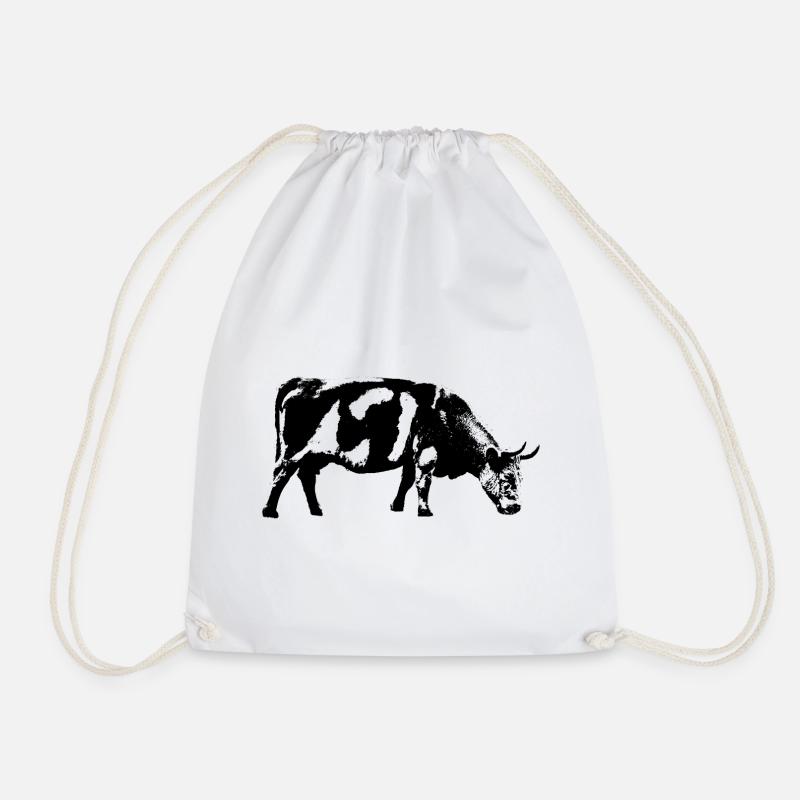 Kuh / Rind / Vieh / Cow - Turnbeutel - Weiß