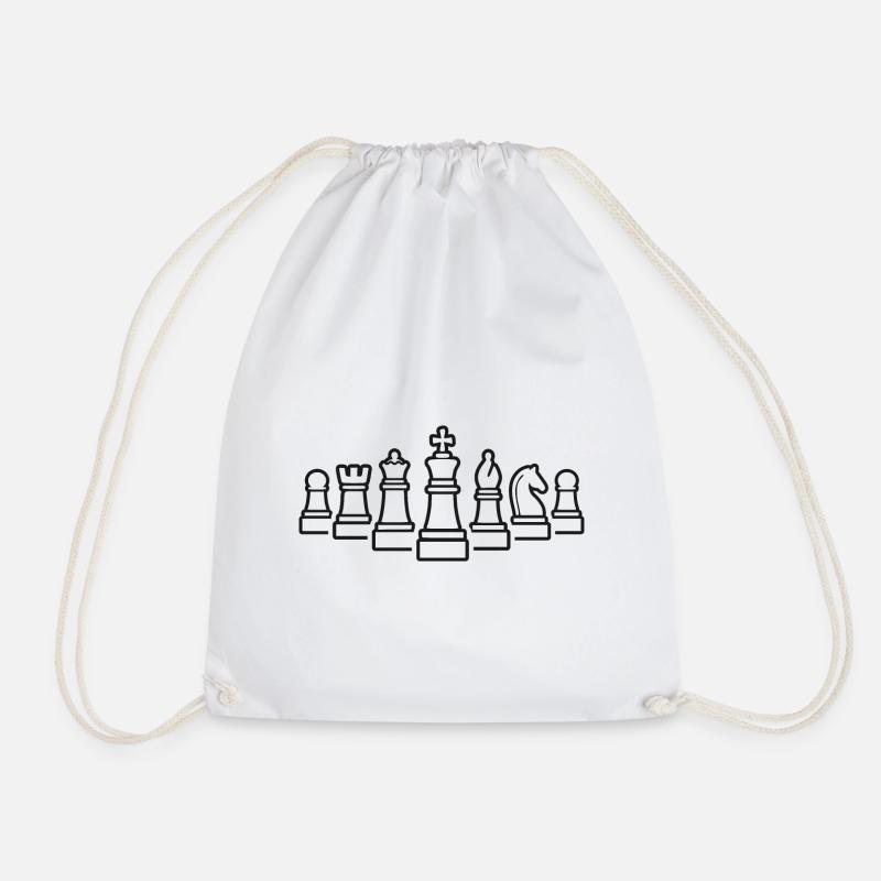 Pièces d’échecs Joueurs d’échecs - Sac de sport léger - blanc