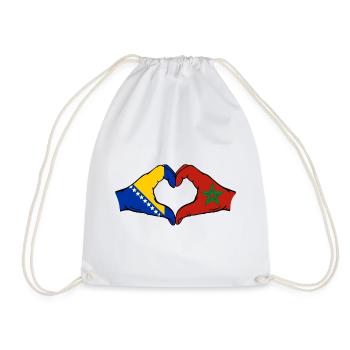 Bosnie Maroc Drapeau Mains Coeur Forme - Sac de sport léger - blanc - Devant